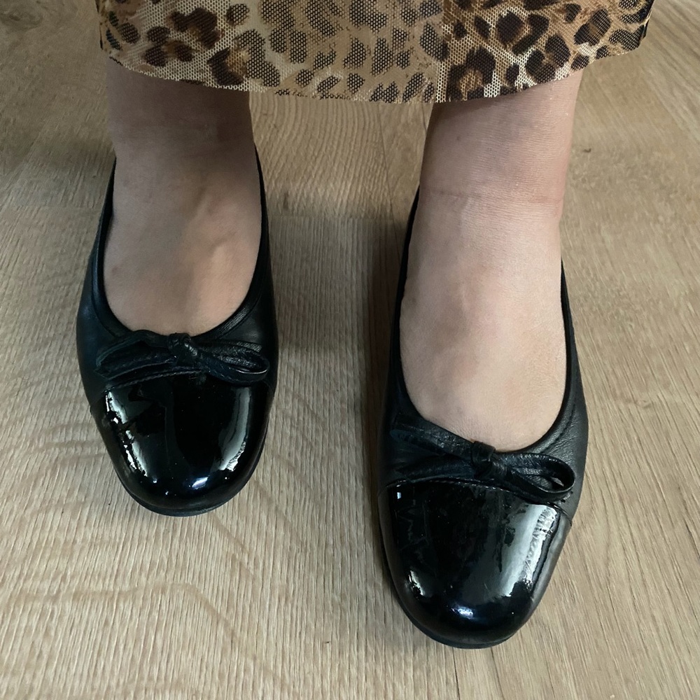 Ferca 81 Italy leather cap toe ballet flat black 6 - Picture 2 of 3